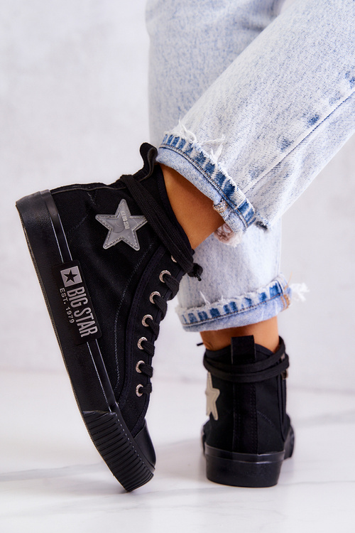 Trampki Damskie Klasyczne Wysokie Czarne Big Star JJ274380