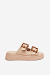 Women's Platform Sandals With Buckles Beige Xanivia