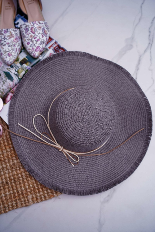 Women's Straw Hat Gray La Madrid