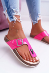 Women's Cork Flip Flops Lacquered Fuchsia Palette