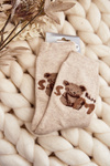 Warm Cotton Socks With Bear Beige