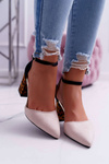 Women's Leopard Stiletto pumps Beige Ferri