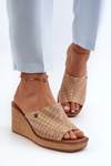 Women's Wedge Sandals Sergio Leone KL213 Beige