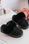 Children's Slippers With Fur Black Birasta
