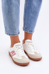 Low Women's Sneakers Made Of Eco Leather White-Pink Navidemi