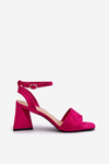 Ladies High Heel Sandals Made Of Eco Suede Fuchsia Vinceza 17328