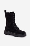 Women's Workery Boots Lined Black Marvielle