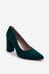 Suede Pumps On A Block Heel Sergio Leone PB216 Green
