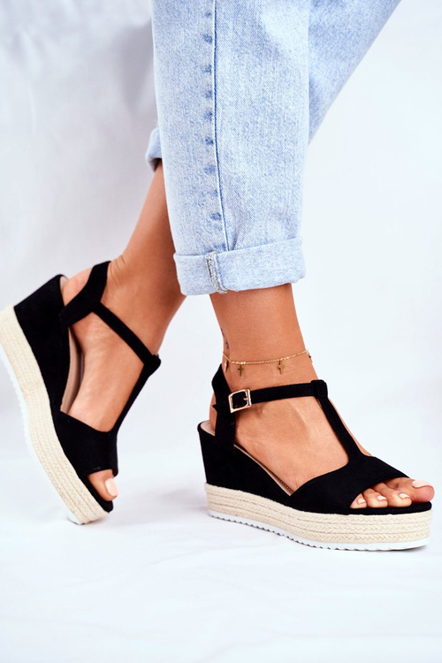 Women's Sandals On Wedge Black Papillon