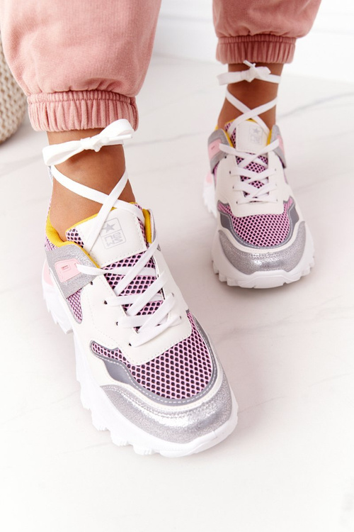 Women's Sports Shoes Sneakers White-Pink Infinity