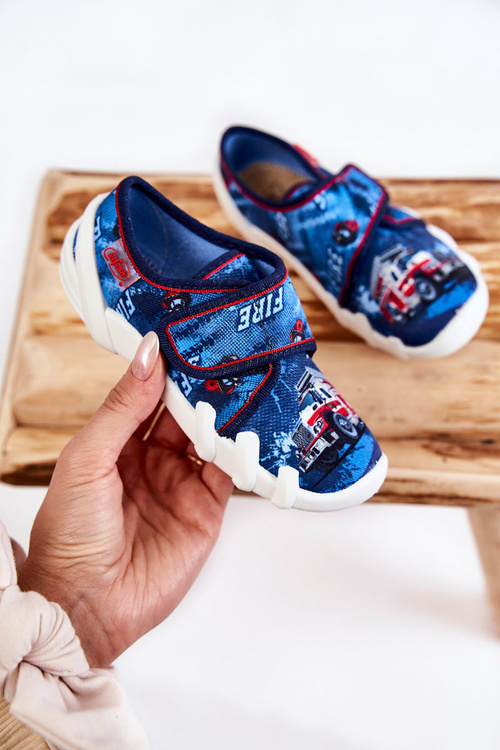 Buty Papcie Rzep Wóz Strażacki Granatowe Befado 273X309 