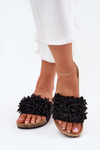 Women's sandals on cork platform black Elirna