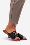 Flat Sole Sandals With Decorative Bow Black Deonelis