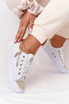 Women's Sneakers With A Zipper White-Gold Festival