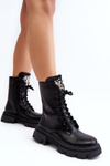 Women's Workery Boots with Decoration Black Ventora