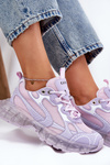 Damskie Sneakersy Skóra Naturalna Fioletowe GOE RR2N4081 