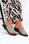 Womens wedge sandals with decorative strap silver Teriwes