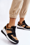 Classic Wedge Sneakers Beige and Black Collide