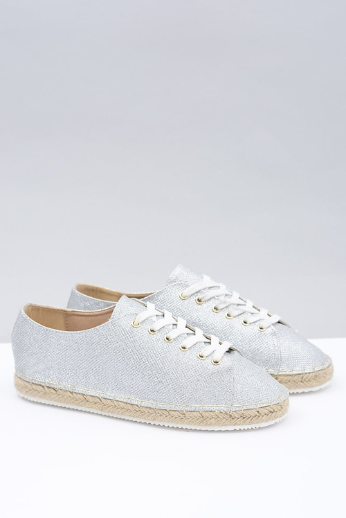 Lu Boo | Silver Brocade Linen Fairy Espadrilles