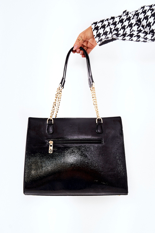 Lacquered Shoulder Bag NOBO L1750 Black