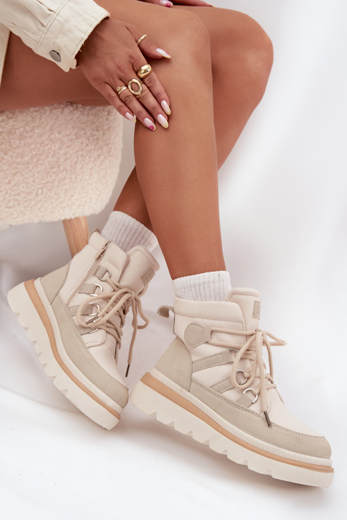 Women's Ankle Boots Platform Light Beige Liorae