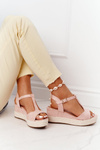 Braided Wedge Sandals Pink Graciosa