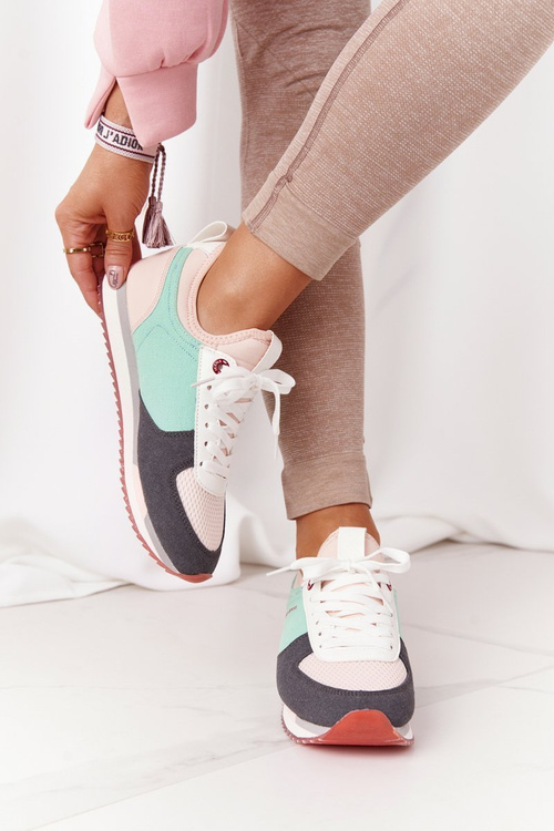 Women's Sneakers Memory Foam CROSS JEANS HH2R4049C Green-Pink