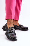 Black Women's Patent Leather Moccasins Fidodia