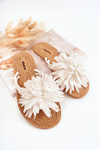 Women's Flip-flops With Fabric Ornament White Eviana