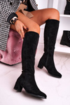 Women's suede boots Sergio Leone black KZ273