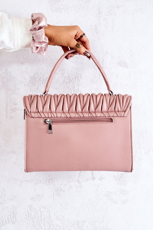 Quilted Letterman Handbag Pink Roselyn