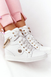 Leather Wedge Sneakers Lewski Shoes 3004-0 White