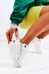 Buty Sportowe Sneakersy Na Masywnej Podeszwie Białe Sallie