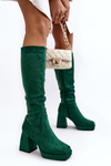 Women's insulated boots with chunky heel in green Layala