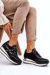 Black Adley Studded Trainers