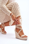 Comfortable High Wedge Sandals Beige Lemira