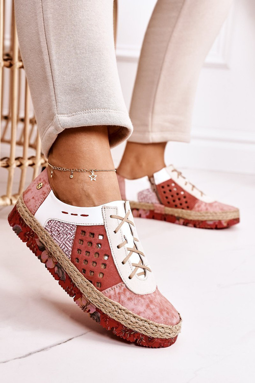 Women's Leather Brogues Shoes Maciejka Coral 03339-43