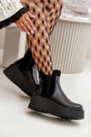 Women's Insulated Ankle Boots On Platform And Wedge Black Mivanira