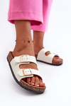 Women's Slip-On Cork Sole Sandals White Cortina