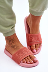 Light Women's Slippers With Inscription Pink Merry