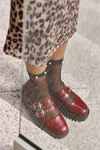 Women's Lacquered Brogues with Straps Burgundy Terione