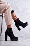 Women's Suede High Heel Boots Black Maricruz