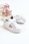 Children's Leather Sport Shoes With Velcro White Baylene