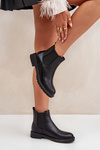 Women's Ankle Boots With Flat Heel Black Selanna