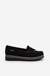 Women's Black Platform Moccasins Railav