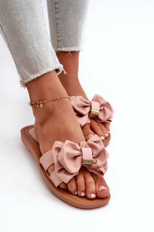Women's Pink Bow Slides Rivarina