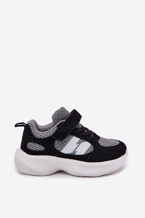 Children's Sports Sneakers With Velcro Black-Gray Selinea