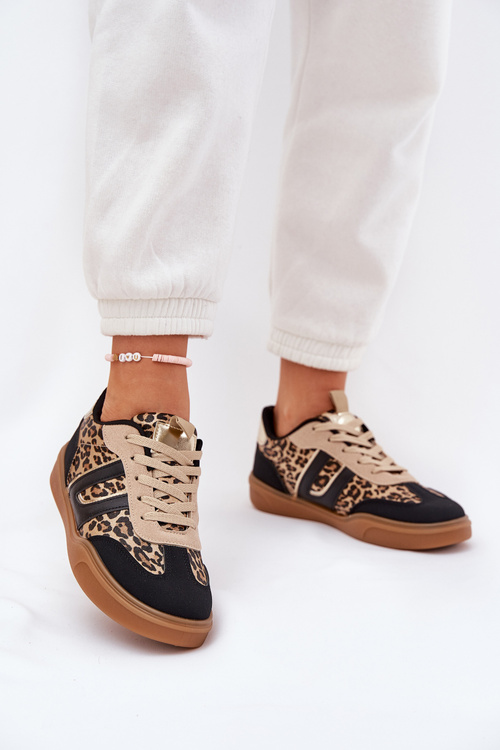 Women's Sneakers From Eco Leather Leopard Black Satylies