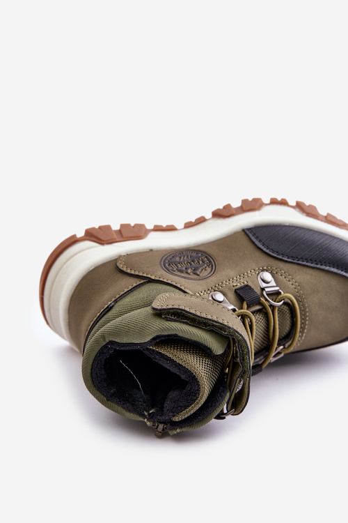 Insulated Children's Winter Trekking Boots With Zipper Dark Green Temisha