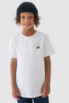 Girls Smooth Cotton T-shirt White 4F 4FJWMM00TTSHF1658-10S